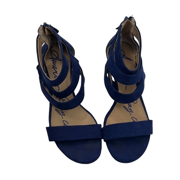 American Rag Cie Blue Suede Wedge Sandals Size 8 Women’s - Picture 5 of 11